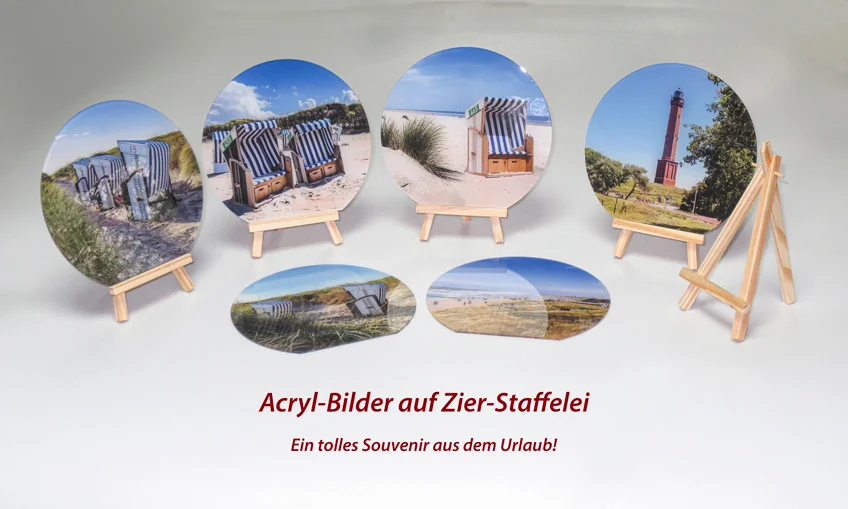 Leuchtbild mit regionalem Motiv an einer Wand